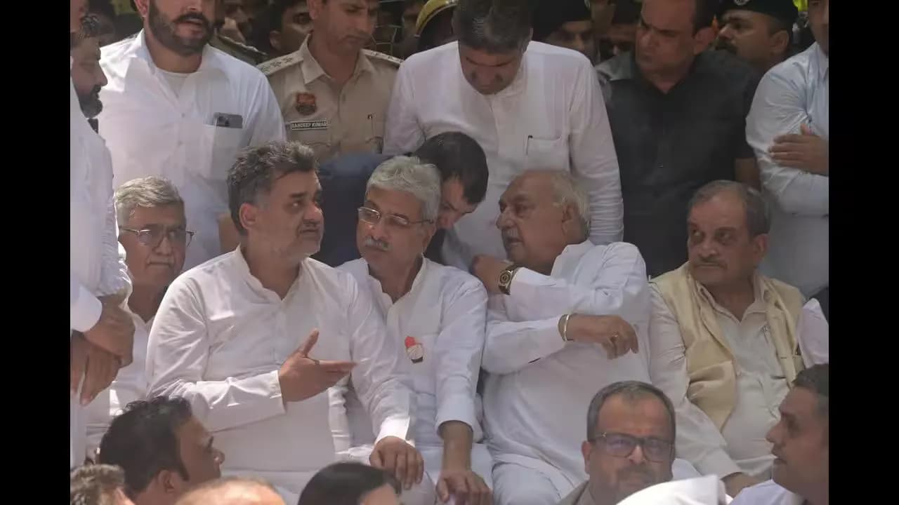 Haryana HKRN Row: Congress Protest Escalates Over Regularisation of Workers